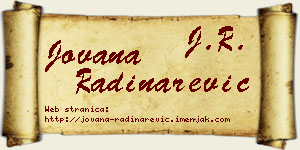 Jovana Radinarević vizit kartica
